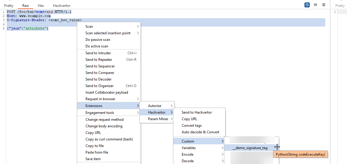 Right-click Menu Tree